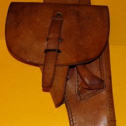 ETUI EN CUIR DE L'ARMEE FRANCAISE POUR P.A MAC 50, PERIODE GUERRE INDOCHINE ALGERIE ,   FABRICATION