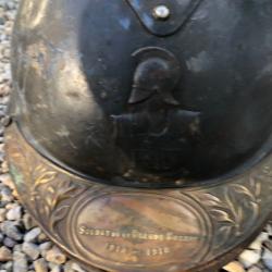 CASQUE DU GENIE WW1 FRANCE SOUVENIR DE POILU NOMINATIF