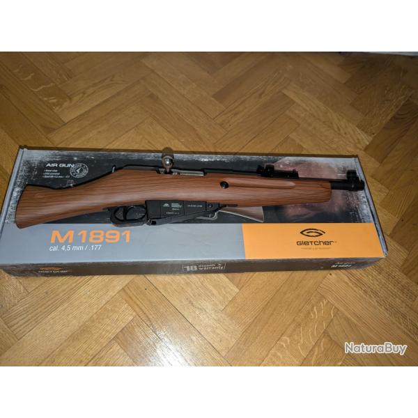 Carabine  raliste GLETCHER M1891. 4.5mm semi automatique avec culasse amovible