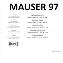notice carabine MAUSER 97 en FRANCAIS (envoi par mail) - VENDU PAR JEPERCUTE (m2554)