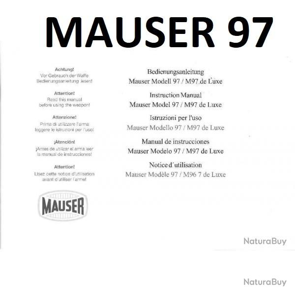 notice carabine MAUSER 97 en FRANCAIS (envoi par mail) - VENDU PAR JEPERCUTE (m2554)