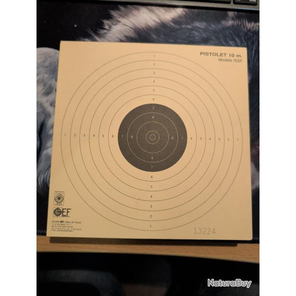 cibles pistolet 10 m ISSF  75 PIECES
