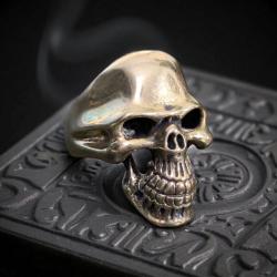 Bague chevaliere tete de mort en laiton T63- harley biker davidson indian mc gang sons of anarchy