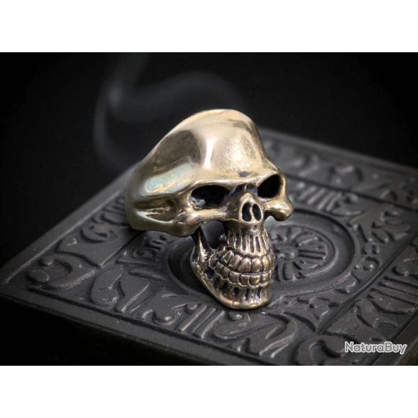 Bague chevaliere tete de mort en laiton T63- harley biker davidson indian mc gang sons of anarchy