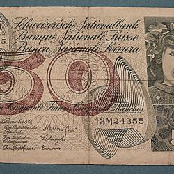 Suisse billet de 50 francs du 21 12 1961 TB+