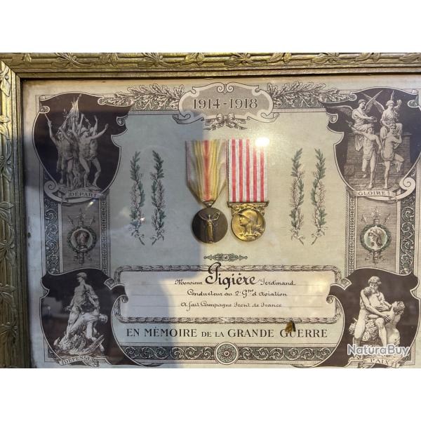 AVIATION DIPLME COMMMORATIF 14/18