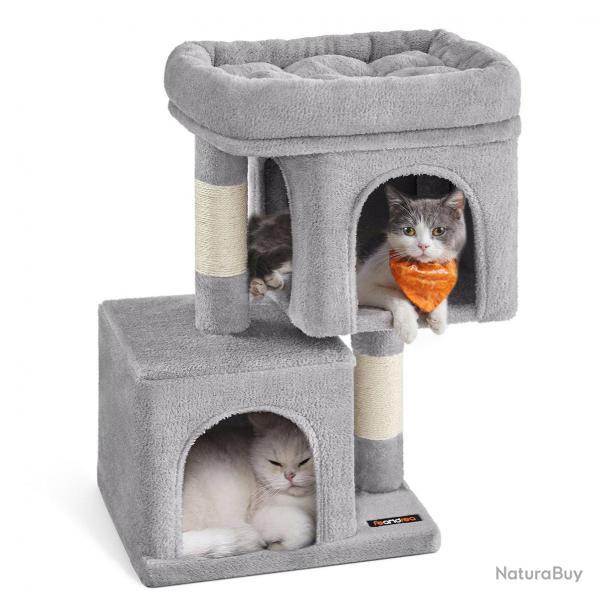 Arbre à chat tour de jeux 67 cm maison pour chatons jusqu'à 3 kg grande plate-forme 2 niches griffo