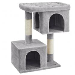 Arbre à chat colonne en sisal pour aiguiser les griffes 2 niches 68 x 48 x 101 cm luxueuses maison