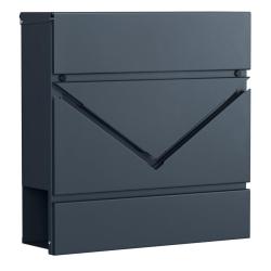 Boîte à lettres fenêtre mural avec serrure et couvercle porte-journaux facile à installer gris anth