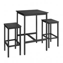 Ensemble table de salle à manger table de bar et chaises de bar 60 x 60 x 90 cm et tabouret cadre e
