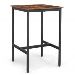Table haute table de bar carrée cadre en acier robuste 60 x 60 x 90 cm montage facile pour cuisine