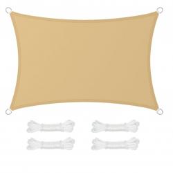 Voile d'ombrage 2 x 3 m hydrofuge 93% de protection uv en polyester résistant à la déchirure résist
