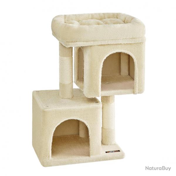 Arbre à chat tour de jeux 67 cm maison pour chatons jusqu'à 3 kg grande plate-forme 2 niches griffo