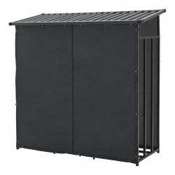 Abri-bûches abri de jardin couvert avec housse de protection 185 x 180 x 70 cm support bois de chau