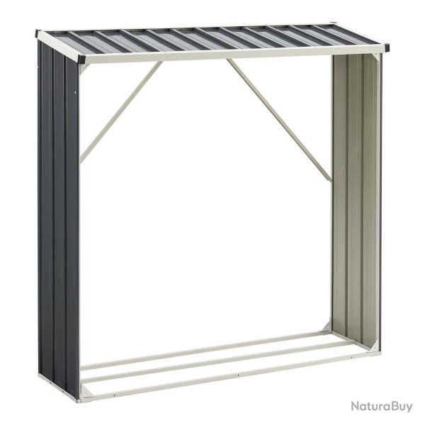 Abri-bûches abri e jardin couvert avec housse de protection 155 x 45 x 157 cm support bois de chauf