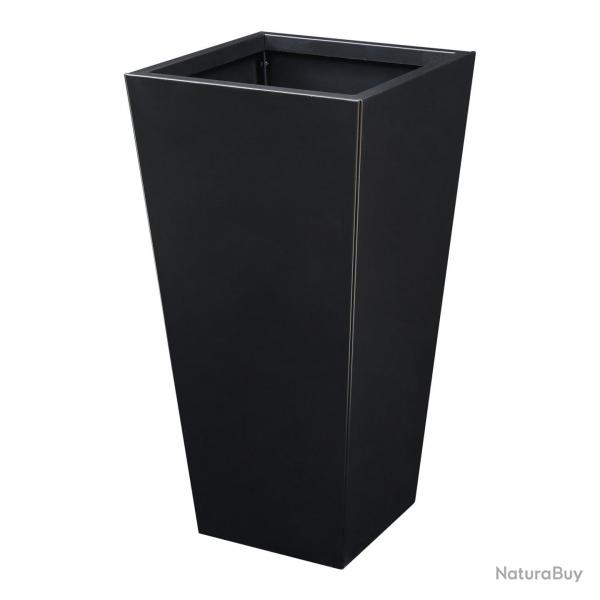 Bac à plantes pot de fleur 76 x 39 x 39 cm acier galvanisé noir 03_0008957