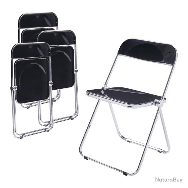 Lot de 4 chaises pliantes camping 74 x 46 x 47 cm noir 03_0009848