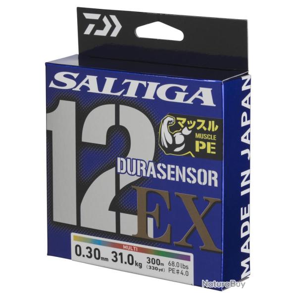 Tresse Daiwa Saltiga 8 Brins – 300 M, PE 0.6, Diamètre 0.12 Mm – Résistance 4.9 Kg – Multicolore – Pêche Sportive