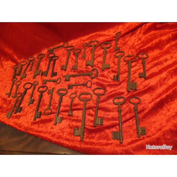 Rare Lot De Cls Anciennes Fer Forg Chteau Antique Key                                         (3)