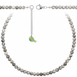 Collier en jaspe picasso - Perles rondes 6 mm - 38 cm