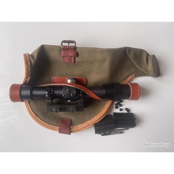 Ensemble lunette visée PE pour Mosin Nagant avec support acier avec base ronde et hexagonale