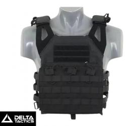 Gilet tactique airsoft Delta Tactics V18 noir avec plaques dummy