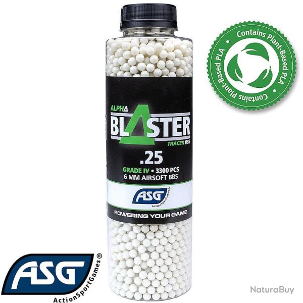 Billes traçantes biodégradables 0.25g ASG Alpha Blaster - Effet lumineux vert 6mm