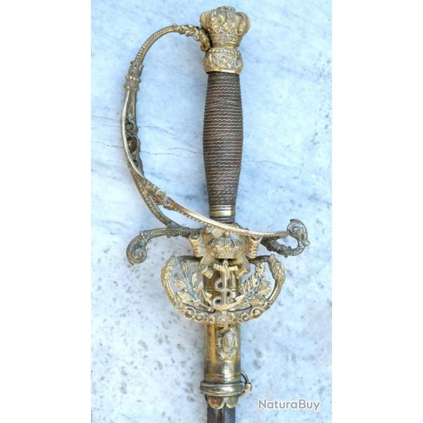 RARE pe amiral Marine royaume Belgique XIX SF + chape vers 1831 - ref LBV24BEL001