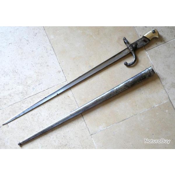 Baïonnette règlementaire GRAS MANUFACTURE STEYR française 1874  fourreau même n° 1877 rf SBX18STE001