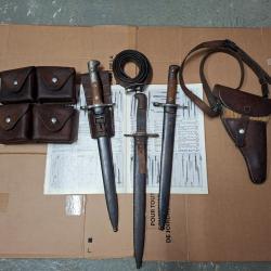 lot baïonnettes etui ceinturon hoster  .ww2 . a voir