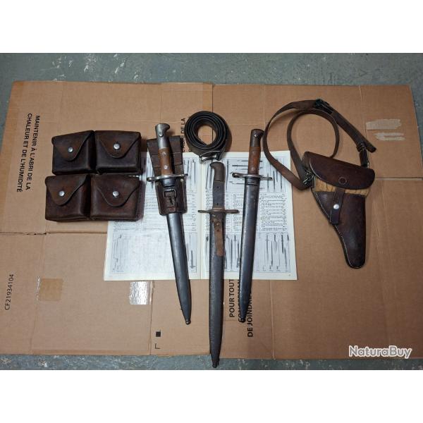 lot baonnettes etui ceinturon hoster  .ww2 . a voir