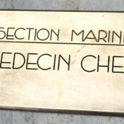 Lourde plaque en bronze de porte Section Marine Médecin en Chef ref COU25MED001