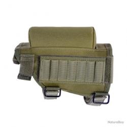 Repose-joue tactique avec cartouchière 7 munitions - gaucher/droitier - vert -LIVRAISON GRATUITE
