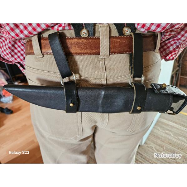 replique d'un couteau de chasse polonais du XIXe siecle etui type SEAX