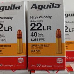 Lot munitions AGUILA High Velocity calibre 22LR