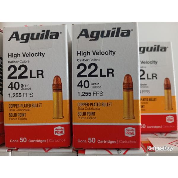 Lot munitions AGUILA High Velocity calibre 22LR