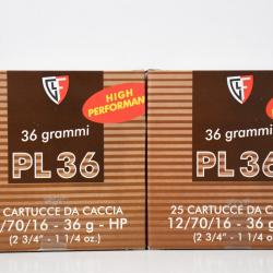 250 Cartouches Fiocchi PL36 cal. 12