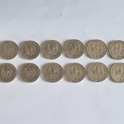 Investissement Argent ou Collection Lot 12 X 5 Reichsmarks 1935 - 1936 Hindenburg , 167g ,  WWII,WW2