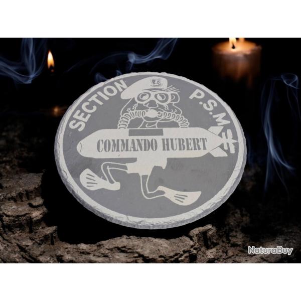 Ardoise decorative ronde 20cm- P.S.M Commando Hubert : Propulseur Sous-Marin - ecusson insigne