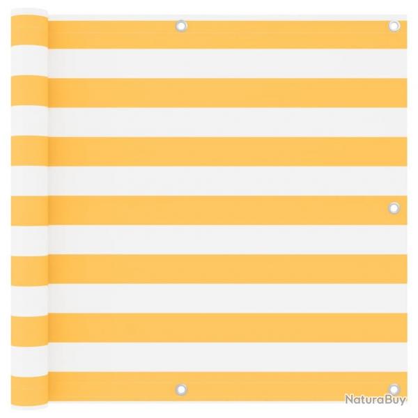cran de balcon Blanc et jaune 90x400 cm Tissu Oxford