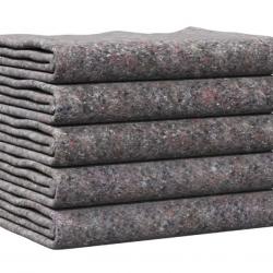 Couvertures déménagement 5 pcs gris 150x200 cm tissu doux polyvalent protection intérieur