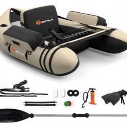 Bateau Pêche Gonflable, Float Tube Tissu Polyester avec Support de Canne Peches