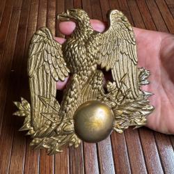 PLAQUE LAITON DE SHAKO D'OFFICIER DE LA GARDE NATIONALE A L'AIGLE 1852 LOUIS NAPOLÉON