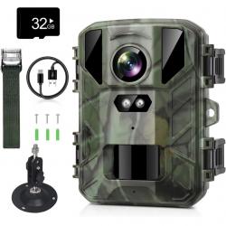 VanBangTec Mini Caméra de Chasse 50 MP 4K HD, Piege Photographique Nocturne, Déclenchement Rapide