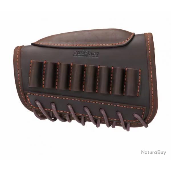 Appui joue porte munitions pour gaucher - Cuir véritable