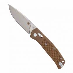 Couteau CobraTec Scout Drop Point Lame Acier VG-10 Manche Grivory Marron Crossbar Lock CBTSCTGRMCB
