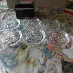 6 sous-verres en cristal