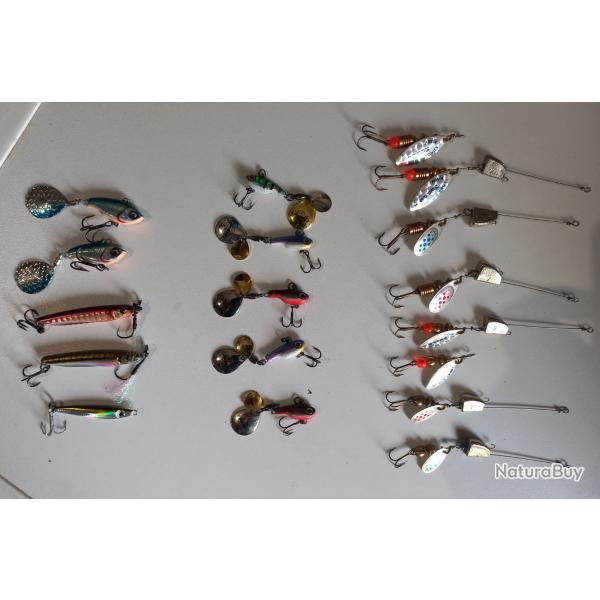 Lot de leurres mtalliques carnassiers, Spintails/ Jigs / Cuillers