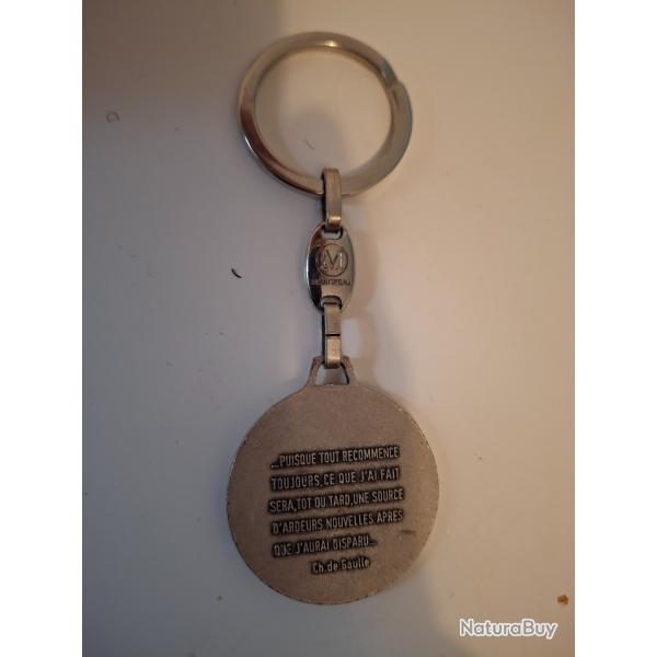 Porte clef citation du  general de Gaulle