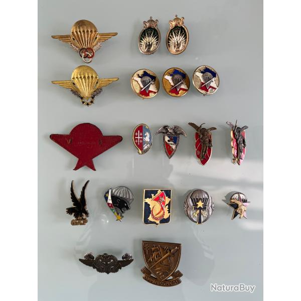 Lot insignes Para, commando marine, etc